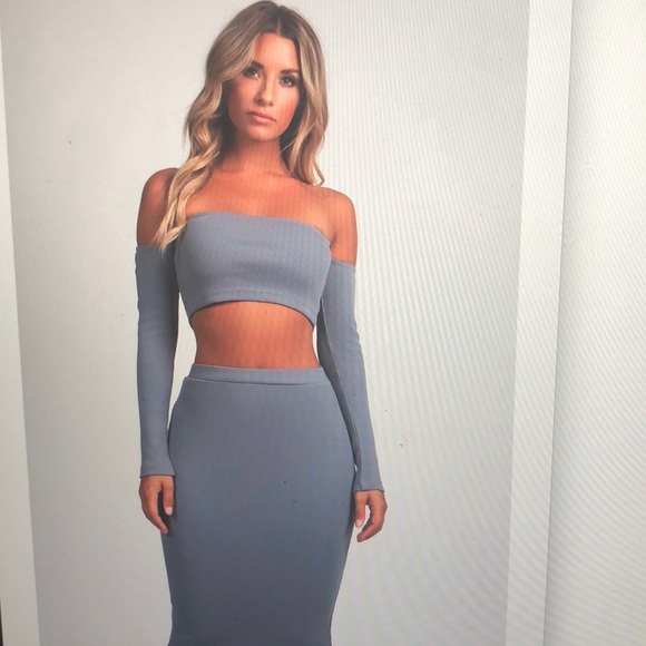 Meshki ribbed Bardot crop top - Picture 3 of 3